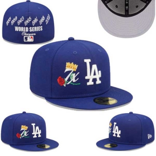 MLB Los Angeles Dodgers New Era Royal 7x World Series Champions Crown Patch 59FIFTY Fitted Hat 0543