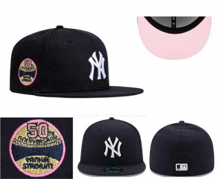 MLB New York Yankees New Era Black 50th Anniversary Patch 59FIFTY Fitted Hat 0529