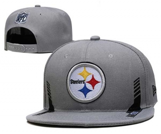 NFL Pittsburgh Steelers New Era Gray 2021 NFL Sideline Home 9FIFTY Snapback Hat 2047