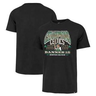 Men's Boston Celtics '47 Black 18-Time 2023-24 NBA Finals Champions Banner Franklin T-Shirt