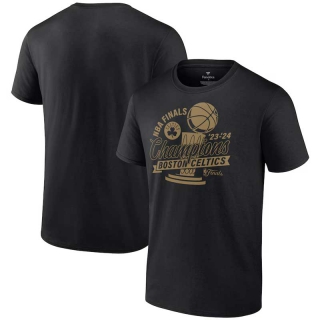 Men's Boston Celtics Fanatics Black 2023-24 NBA Finals Champions Defensive Rotation Trophy T-Shirt