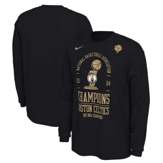 Men's Boston Celtics Nike Black 18-Time 2023-24 NBA Finals Champions Locker Room Long Sleeve T-Shirt