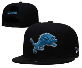 NFL Detroit Lions New Era Black Back Patch Embroidery 9FIFTY Snapback Hat 6022