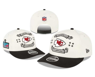 NFL Kansas City Chiefs New Era Cream Black LVII Super Bowl Champions Side Patch Locker Room 9FIFTY Snapback Hat 8010