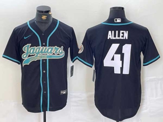 Men's NFL Jacksonville Jaguars #41 Josh Allen Black With Patch Cool Base Baseball Stitched Jersey