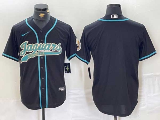 Men's NFL Jacksonville Jaguars Blank Black With Patch Cool Base Baseball Stitched Jersey (1)