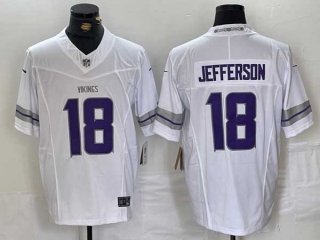Men's NFL Minnesota Vikings #18 Justin Jefferson White F.U.S.E. Winter Warrior Limited Football Stitched Jersey