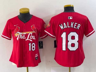 Women's MLB St. Louis Cardinals #18 Jordan Walker Red City Connect Cool Base Stitched Nike Baseball Jersey