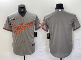 Men's MLB Baltimore Orioles Blank Grey Stitched Cool Base Nike Jersey (1)