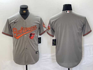 Men's MLB Baltimore Orioles Blank Grey Stitched Cool Base Nike Jersey (2)
