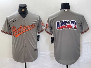 Men's MLB Baltimore Orioles Blank Grey Stitched Cool Base Nike Jersey (3)