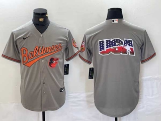 Men's MLB Baltimore Orioles Blank Grey Stitched Cool Base Nike Jersey (4)