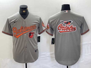 Men's MLB Baltimore Orioles Blank Grey Stitched Cool Base Nike Jersey (6)