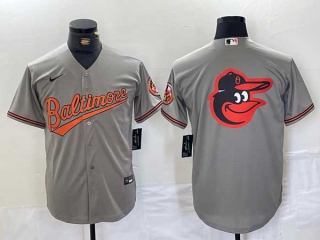 Men's MLB Baltimore Orioles Blank Grey Stitched Cool Base Nike Jersey (7)