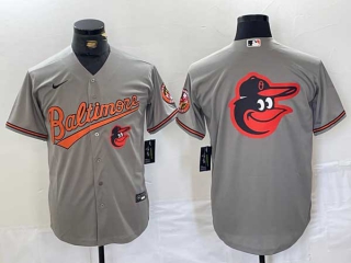 Men's MLB Baltimore Orioles Blank Grey Stitched Cool Base Nike Jersey (8)