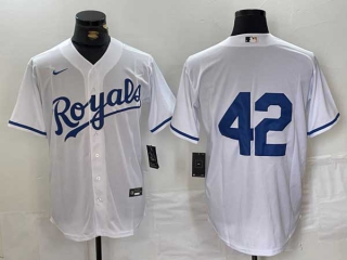 Men's MLB Kansas City Royals #42 Jackie Robinson White Cool Base Stitched Baseball Jersey