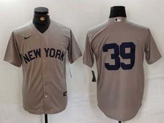 Men's MLB New York Yankees #39 Jose Trevino Gray Cool Base Stitched Nike Baseball Jersey