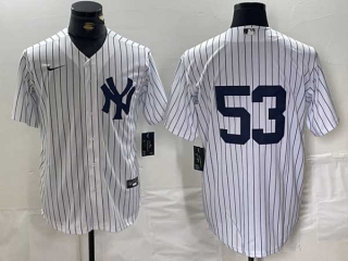 Men's MLB New York Yankees #53 Bobby Abreu White Cool Base Stitched Nike Baseball Jersey