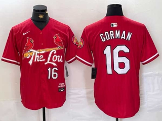 Men's MLB St. Louis Cardinals #16 Nolan Gorman Red City Connect Cool Base Stitched Nike Baseball Jersey