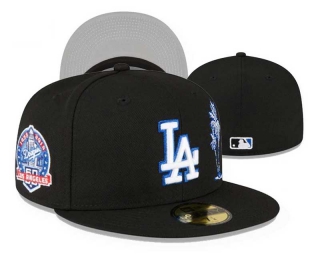 MLB Los Angeles Dodgers New Era Black 60th Anniversary Side Patch 59FIFTY Fitted Hat 3014