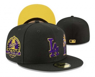 MLB Los Angeles Dodgers New Era Black Gold 60th Anniversary Side Patch 59FIFTY Fitted Hat 3015