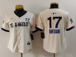 Women's MLB Los Angeles Dodgers #17 Shohei Ohtani Cream Nike 2024 City Connect Limited Jersey