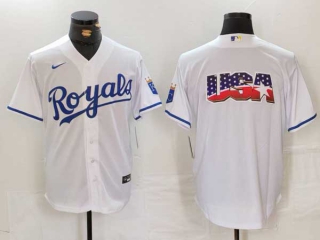 Men's MLB Kansas City Royals Blank White Cool Base Stitched Nike Baseball Jersey (2)