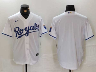 Men's MLB Kansas City Royals Blank White Cool Base Stitched Nike Baseball Jersey (1)