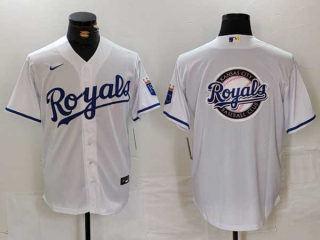 Men's MLB Kansas City Royals Blank White Cool Base Stitched Nike Baseball Jersey (3)