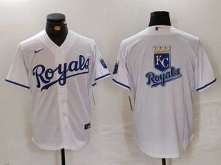 Men's MLB Kansas City Royals Blank White Cool Base Stitched Nike Baseball Jersey (4)