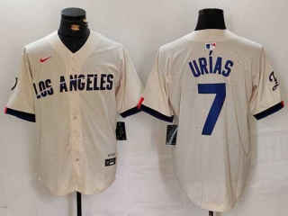 Men's MLB Los Angeles Dodgers #7 Julio Urias Cream 2024 City Connect Limited Stitched Jersey