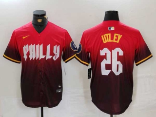 Men's MLB Philadelphia Phillies #26 Chase Utley Red 2024 City Connect Limited Nike Stitched Jersey