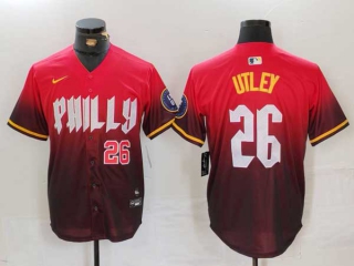 Men's MLB Philadelphia Phillies #26 Chase Utley Red Number 2024 City Connect Limited Nike Stitched Jersey