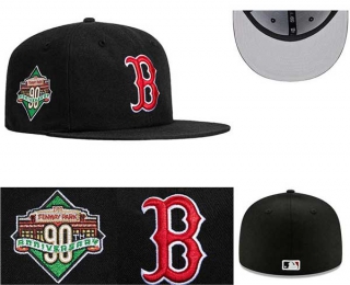 MLB Boston Red Sox New Era Black 90th Anniversary Sidepatch 59FIFTY Fitted Hat 0514