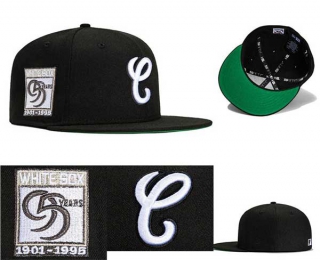 MLB Chicago White Sox New Era Black Raceway 95 Years Anniversary Sidepatch 59FIFTY Fitted Hat 0522