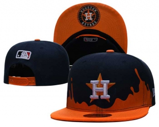 MLB Houston Astros New Era Navy Blue Orange Drip Front Embroidery 9FIFTY Snapback Hat 6012