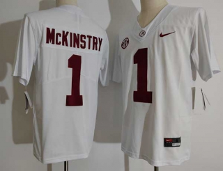 Men's NCAA College Alabama Crimson Tide #1 Kool-Aid McKinstry Football Nike Jersey White