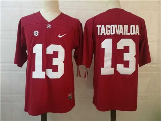 Men's NCAA College Alabama Crimson Tide #13 Tua Tagovailoa Football Nike Jersey Crimson