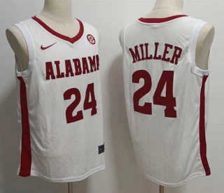 Men's NCAA College Alabama Crimson Tide #24 Brandon Miller Basketball Nike Jersey White