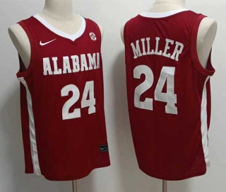 Men's NCAA College Alabama Crimson Tide #24 Brandon Miller Basketball Nike Jerseys Crimson