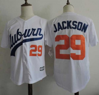 Men's NCAA College Auburn Tigers #29 Bo Jackson Baseball Jersey White