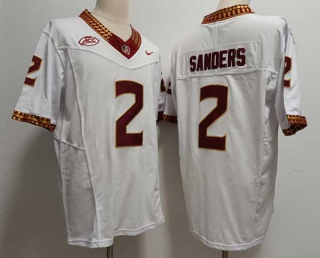 Men's NCAA College Florida State Seminoles #2 Deion Sanders Football Nike Jersey White