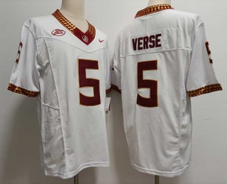 Men's NCAA College Florida State Seminoles #5 Jared Verse Football Nike Jersey White