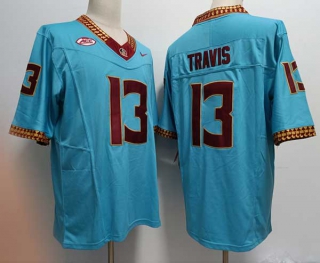 Men's NCAA College Florida State Seminoles #13 Jordan Travis Football Nike Jersey Blue