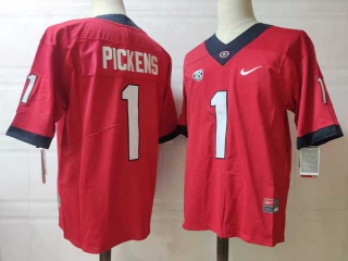 Men's NCAA College Georgia Bulldogs #1 George Pickens Football Nike Stitched Jersey Red