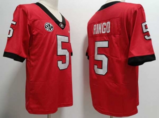 Men's NCAA College Georgia Bulldogs #5 Kelee Ringo Football Nike Stitched Jersey Red (2)