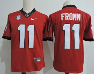 Men's NCAA College Georgia Bulldogs #11 Jake Fromm Football Nike Stitched Jersey Red