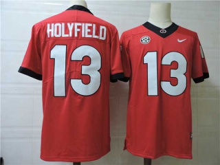 Men's NCAA College Georgia Bulldogs #13 Elijah Holyfield Football Nike Stitched Jersey Red