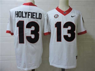 Men's NCAA College Georgia Bulldogs #13 Elijah Holyfield Football Nike Stitched Jersey White