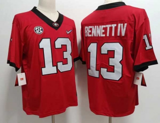 Men's NCAA College Georgia Bulldogs #13 Stetson Bennett IV Football Nike Stitched Jersey Red (1)